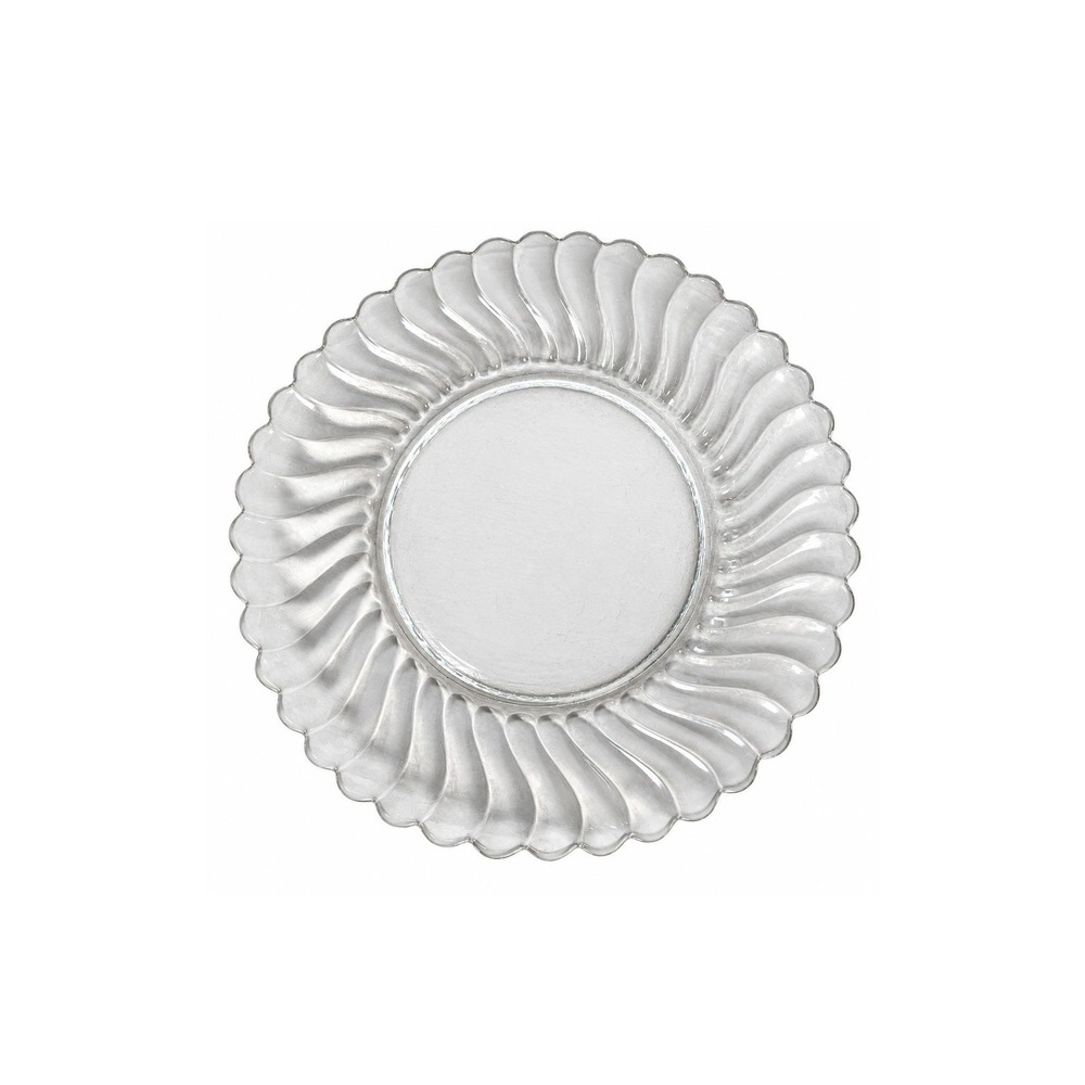 VTG Fostoria Colony Dinner Plate 9 1/2" Clear Glass Swirl Set of 1